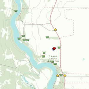 View of batoche grounds on geocaching map